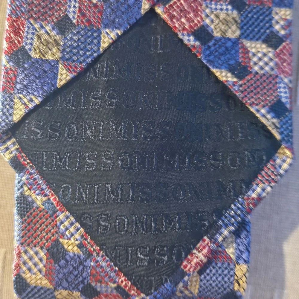 Missoni Cravatte Men's 100% Silk Geometric‎ Pattern Luxury Necktie Made in Italy